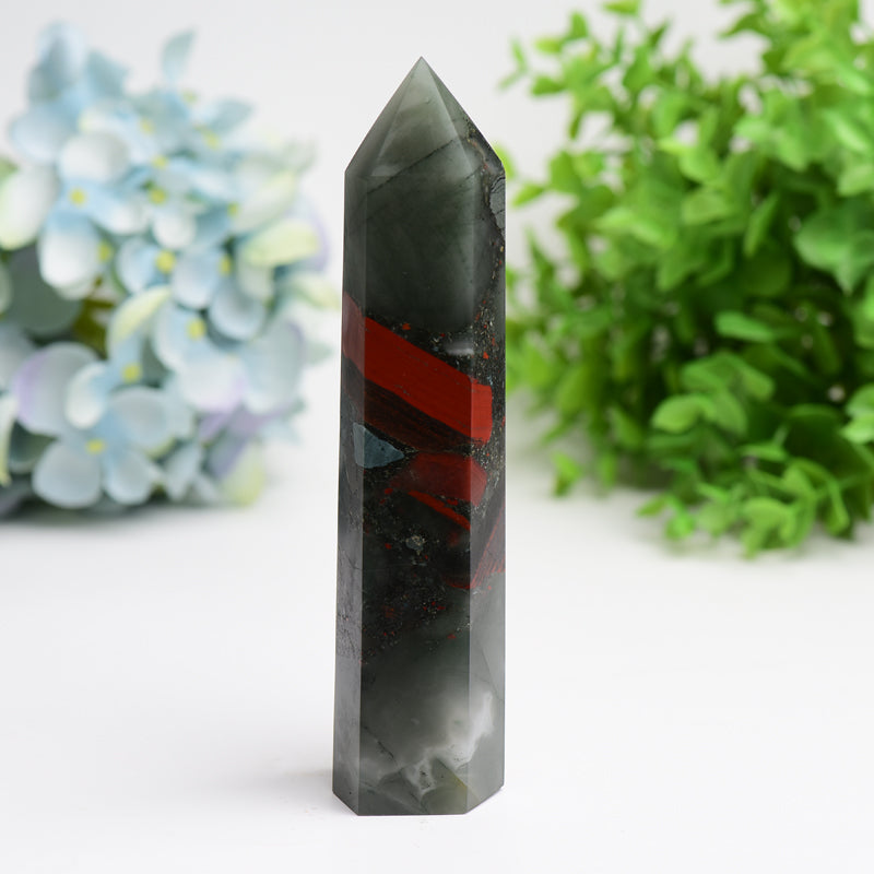 6.0"-8.0" Africa Blood Stone Crystal Tower Bulk Wholesale  Wholesale Crystals