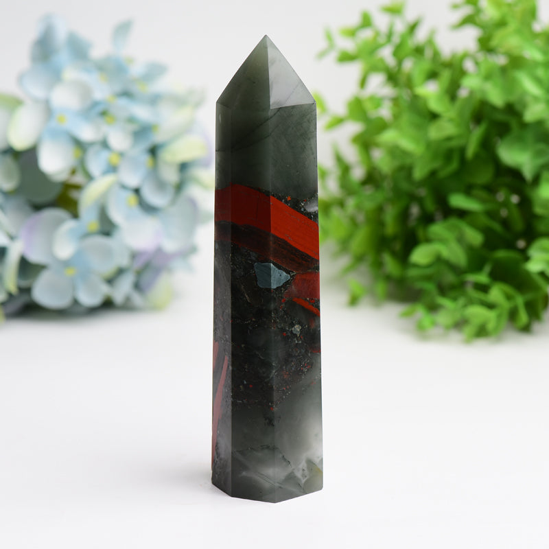 6.0"-8.0" Africa Blood Stone Crystal Tower Bulk Wholesale  Wholesale Crystals