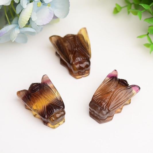 2.0" Fluorite Cicada Crystal Carving Bulk Wholesale  Wholesale Crystals