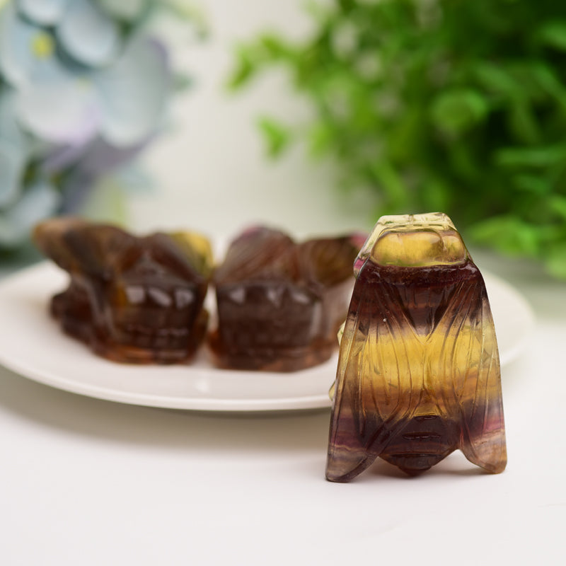 2.0" Fluorite Cicada Crystal Carving Bulk Wholesale  Wholesale Crystals