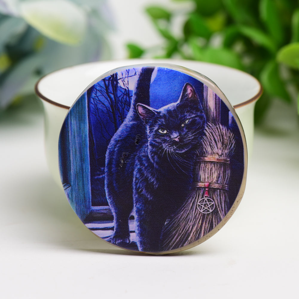 2.0" Agate Round Slab with Printing Bulk Wholesale  Wholesale Crystals