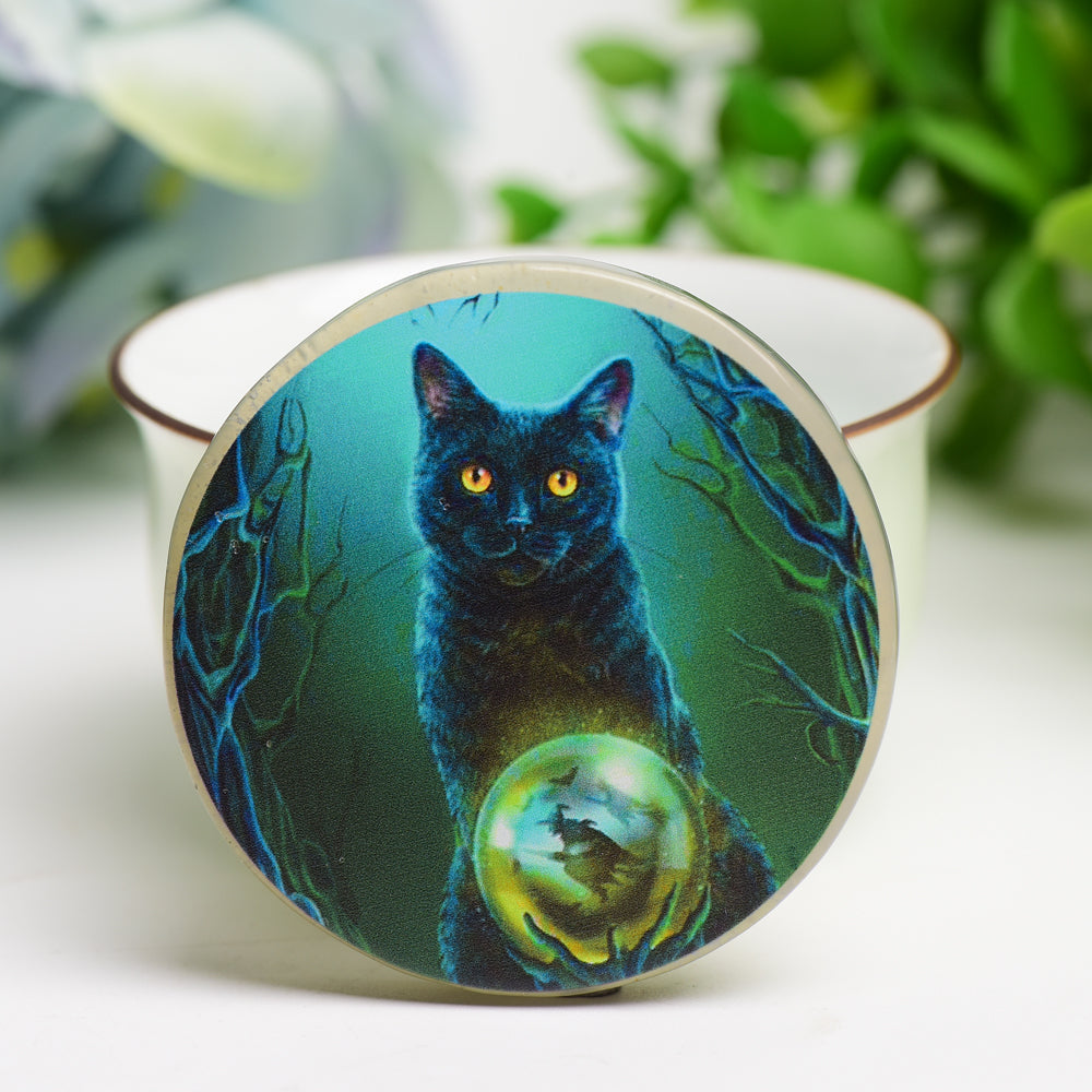 2.0" Agate Round Slab with Printing Bulk Wholesale  Wholesale Crystals