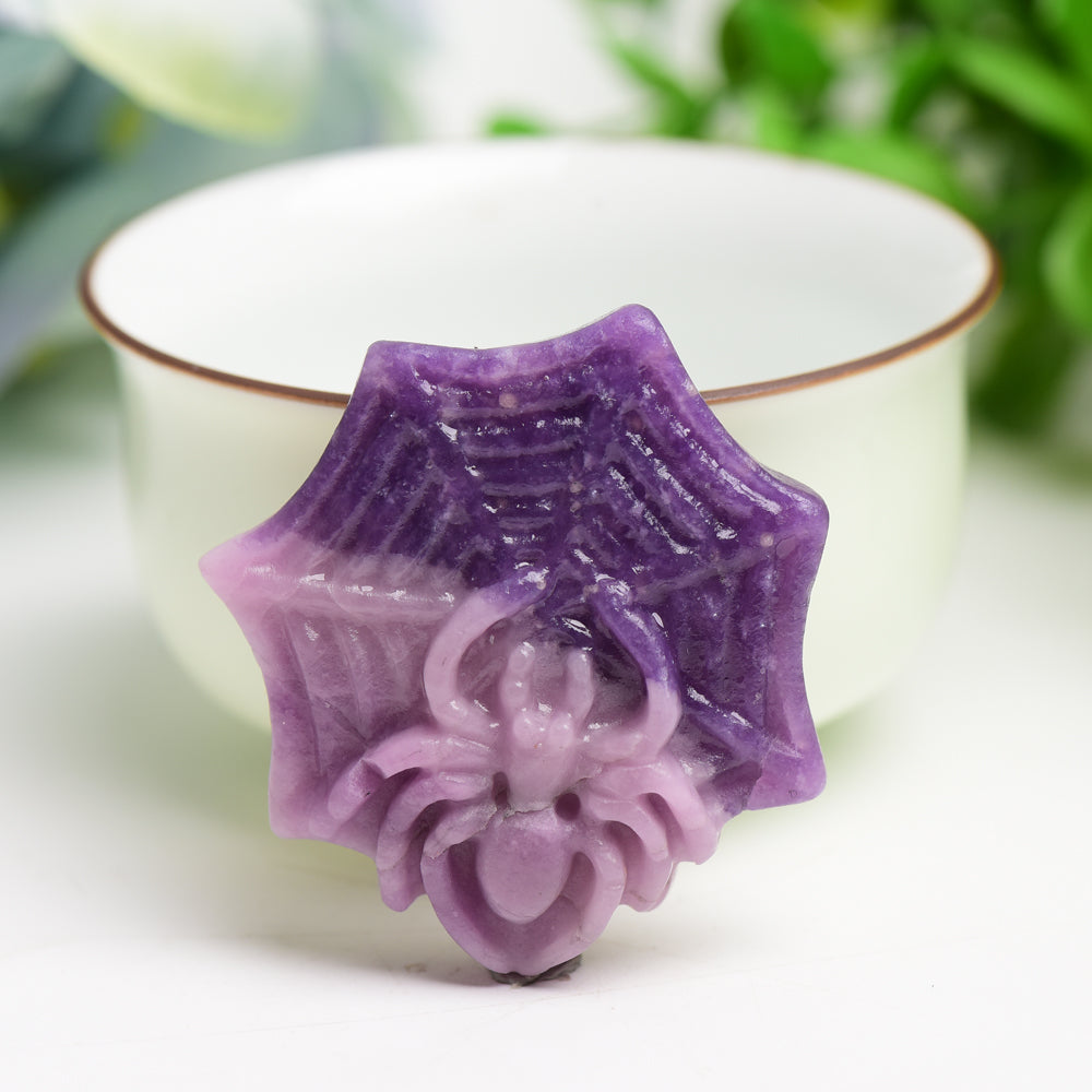 1.7" Mixed Crystal Spider Web Crystal Carving Bulk Wholesale  Wholesale Crystals