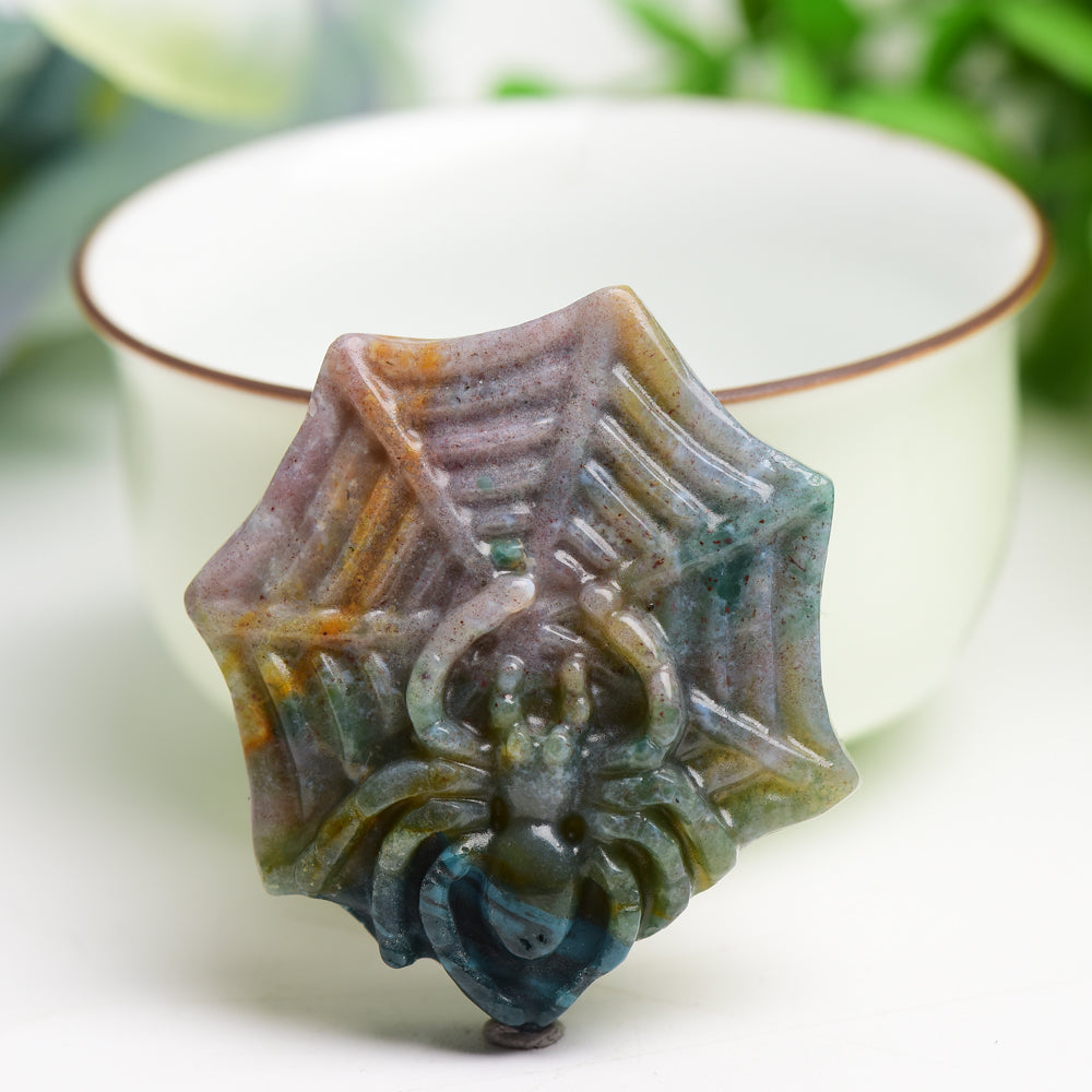 1.7" Mixed Crystal Spider Web Crystal Carving Bulk Wholesale  Wholesale Crystals