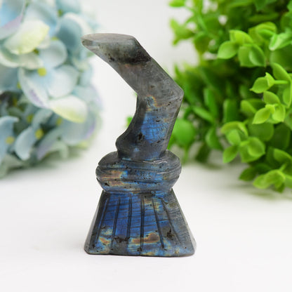 4.2"-5.7" Labradoritte Moss Agate Witches' Broom Carving Buk Wholesale  Wholesale Crystals