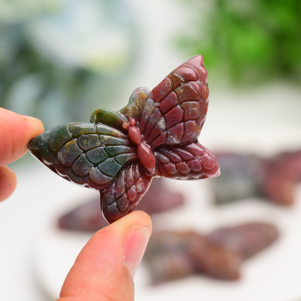 2.0" Ocean Jasper Butterfly Crystal Carving Bulk Wholesale  Wholesale Crystals