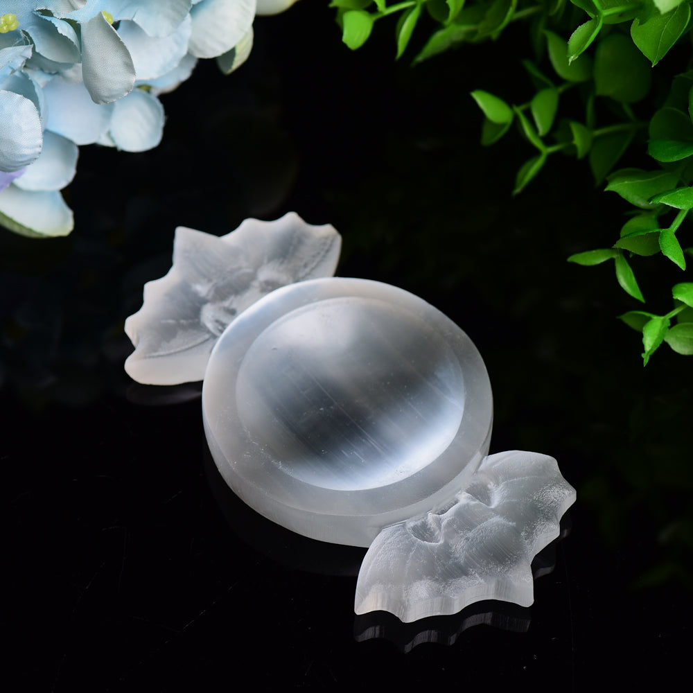 4.6" Selenite Candy Shape Bowl Bulk Wholesale  Wholesale Crystals