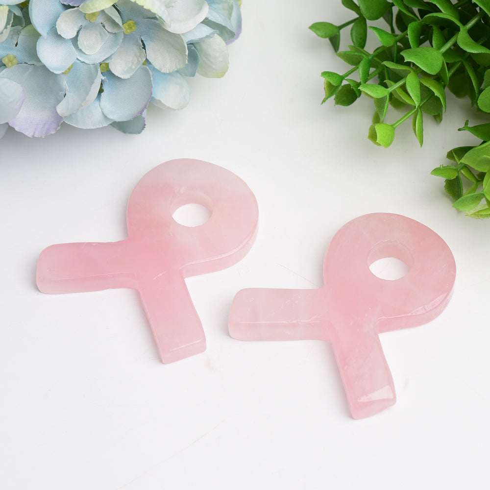 2.8" Rose Quartz Ribbon Crystal Carving Bulk Wholesale  Wholesale Crystals