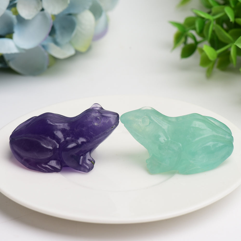 2.0" Fluorite Frog Crystal Carving Bulk Wholesale  Wholesale Crystals