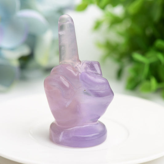 2.7" Mixed Crystal Middle Finger Gesture Crytsal Carving Bulk Wholesale  Wholesale Crystals