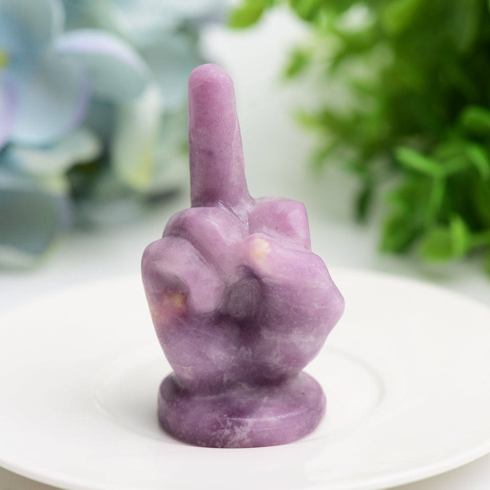 2.7" Mixed Crystal Middle Finger Gesture Crytsal Carving Bulk Wholesale  Wholesale Crystals