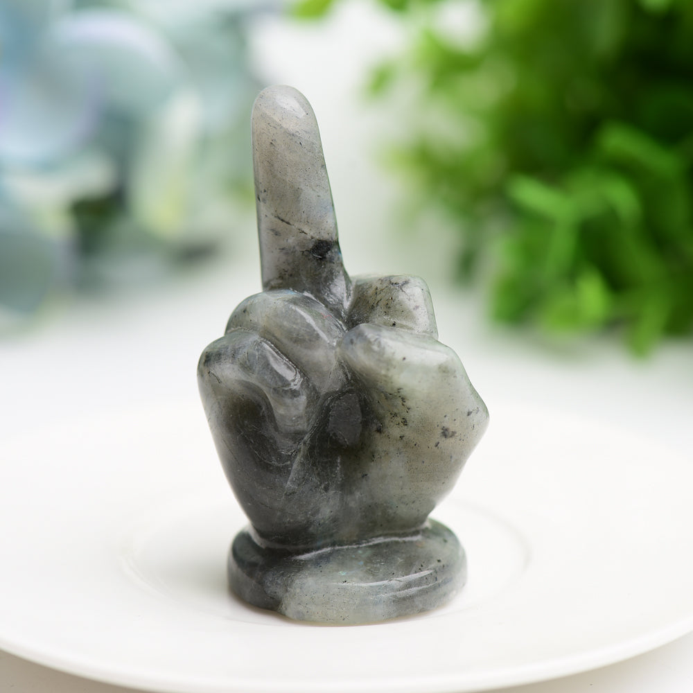 2.7" Mixed Crystal Middle Finger Gesture Crytsal Carving Bulk Wholesale  Wholesale Crystals