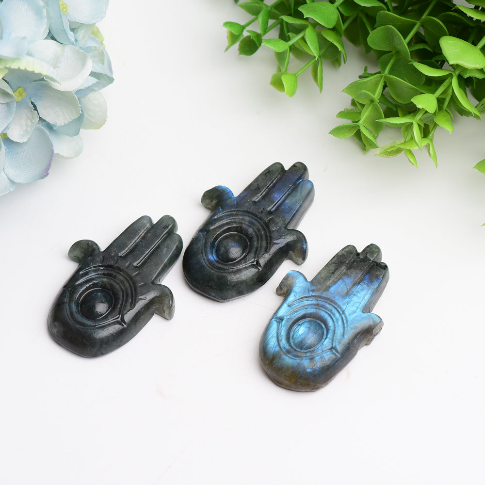 2.5" Labradorite Hand with Eye Cystal Carving Bulk Wholesale  Wholesale Crystals