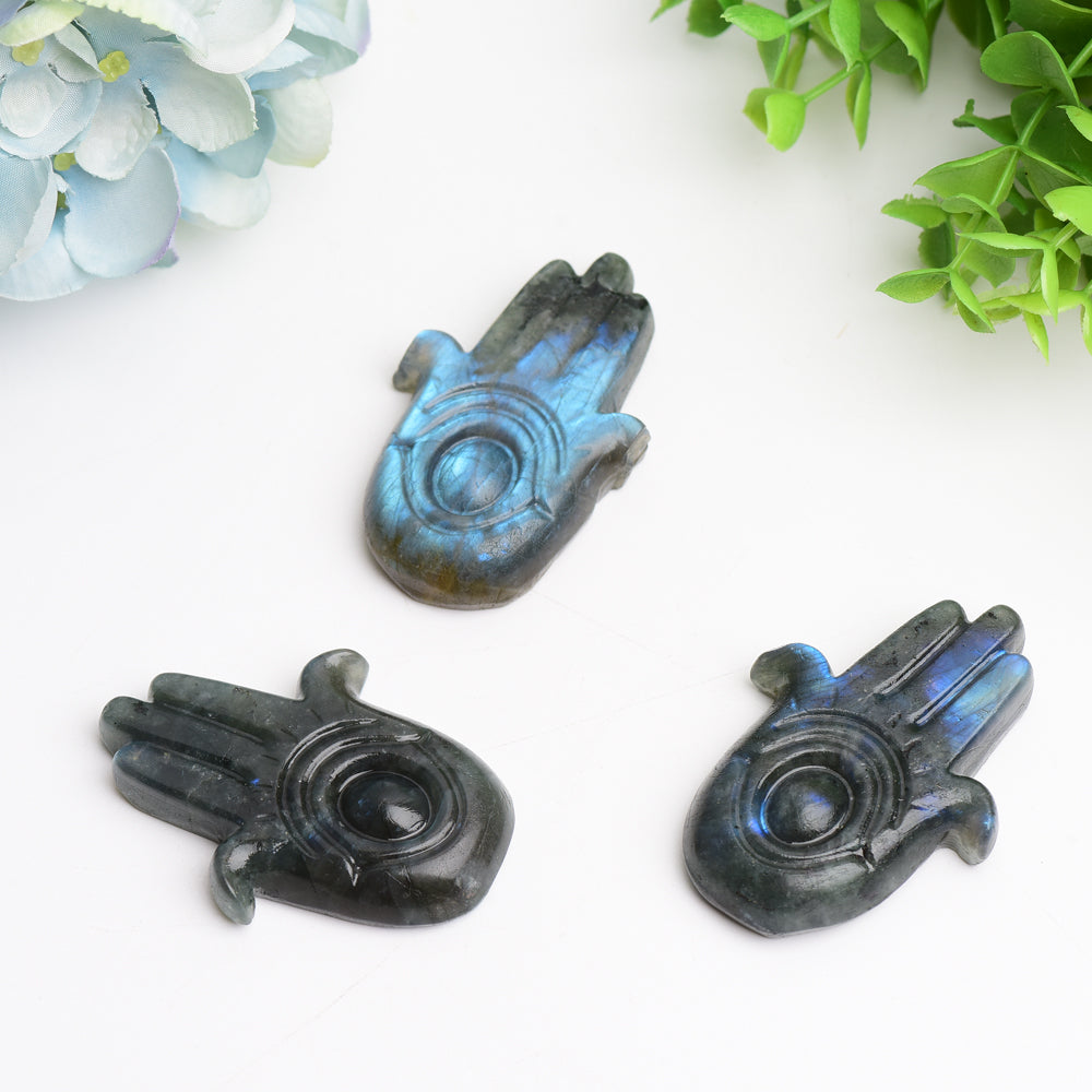 2.5" Labradorite Hand with Eye Cystal Carving Bulk Wholesale  Wholesale Crystals