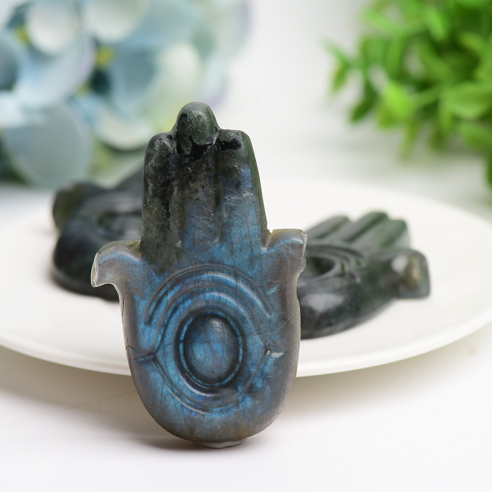 2.5" Labradorite Hand with Eye Cystal Carving Bulk Wholesale  Wholesale Crystals