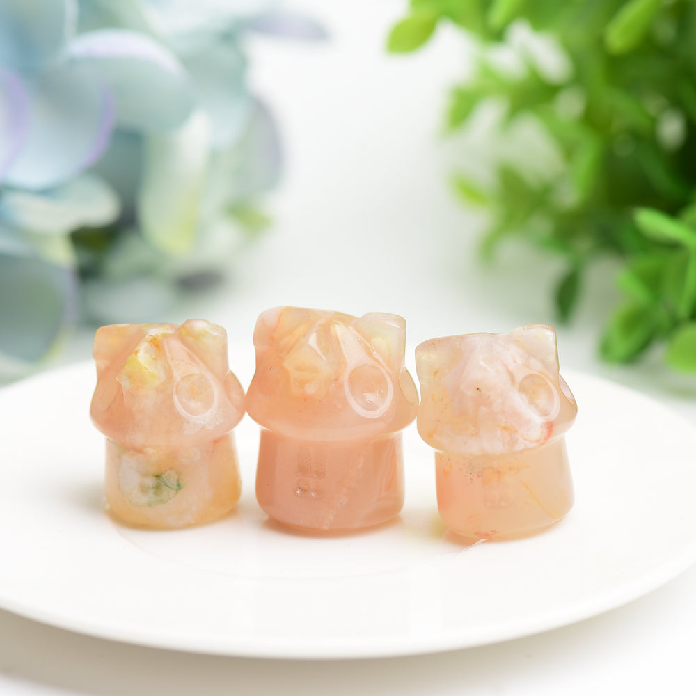 1.1" Flower Agate Mini House Crytsal Carving Bulk Wholesale  Wholesale Crystals