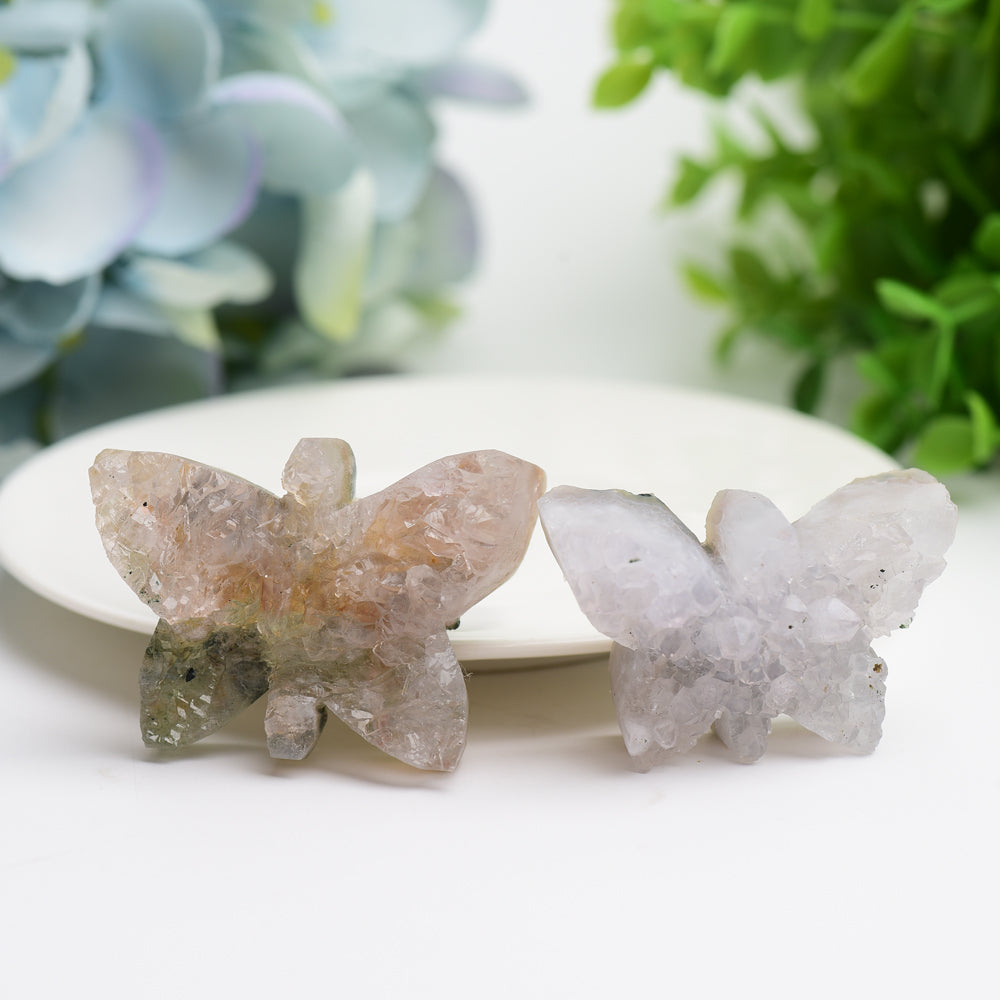 2.0"-2.5" Clear Quartz Cluster Butterfly Crystal Carving Bulk Wholesale  Wholesale Crystals