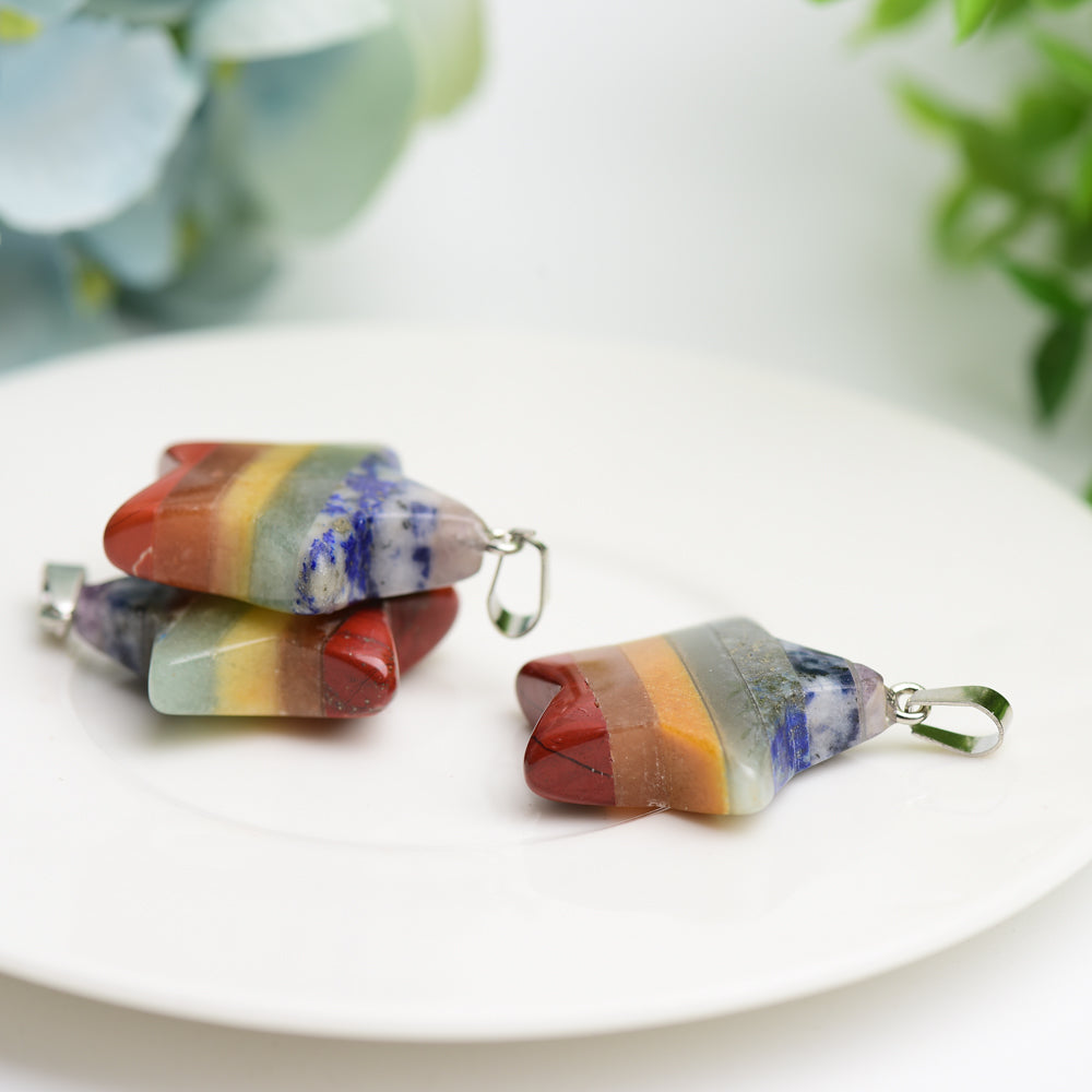 1.3" Chakra Star Crystal Pendant Bulk Wholesale  Wholesale Crystals