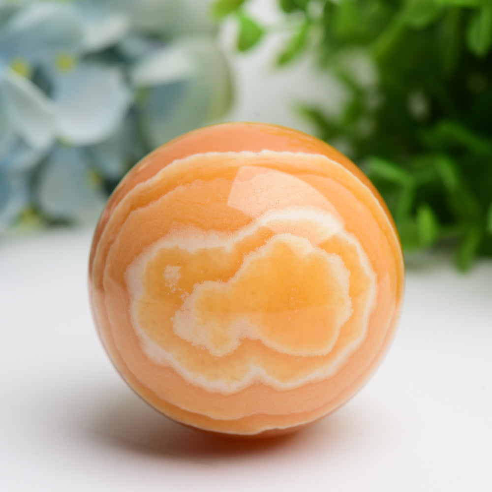 2.0"-4.0" Orange Calcite Crystqal Sphere Bulk Wholesale  Wholesale Crystals
