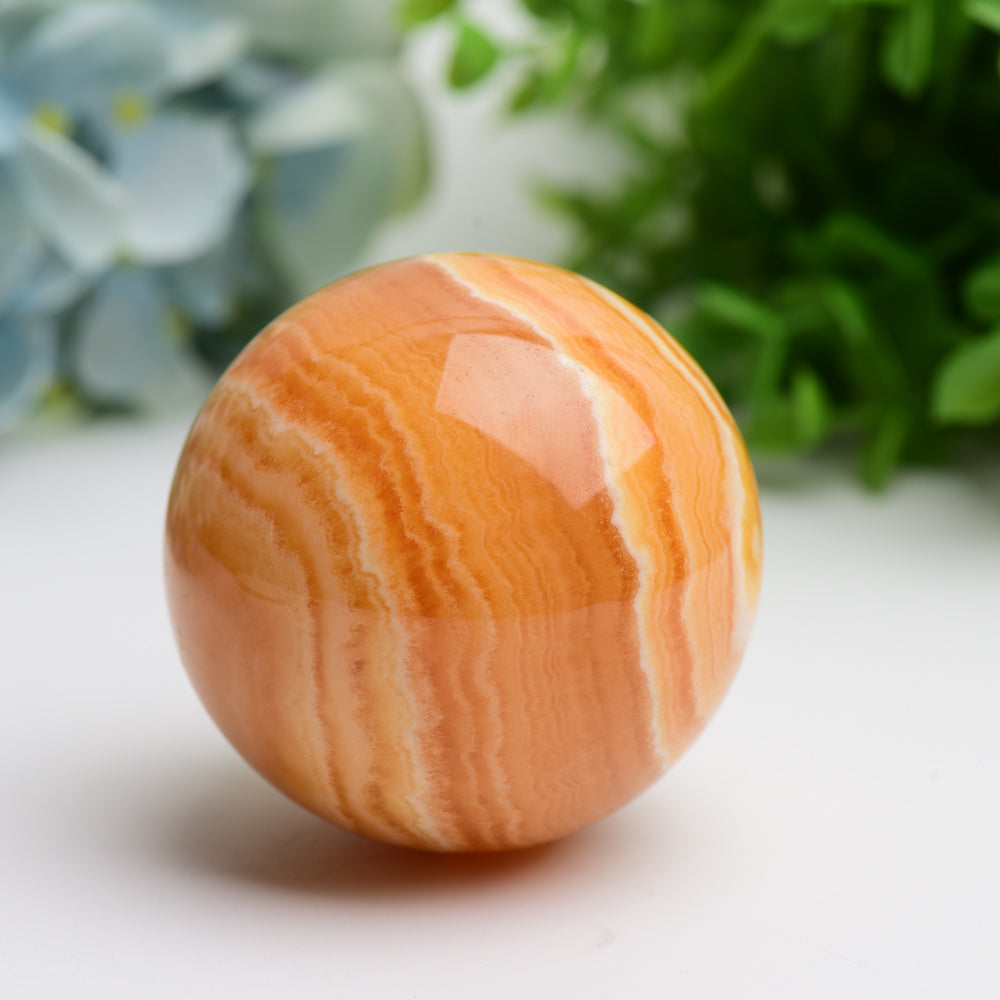 2.0"-4.0" Orange Calcite Crystqal Sphere Bulk Wholesale  Wholesale Crystals