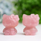 2.2" Rose Quartz Hello Kitty Crystal Carving  Wholesale Crystals