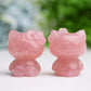 2.2" Rose Quartz Hello Kitty Crystal Carving  Wholesale Crystals