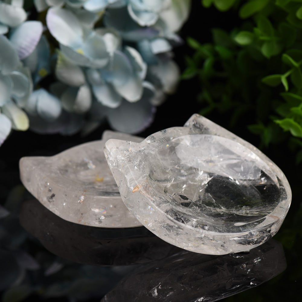 2.0"-3.5" Clear Quartz Cat Head Bowl Crystal Carving Bulk Wholesale  Wholesale Crystals
