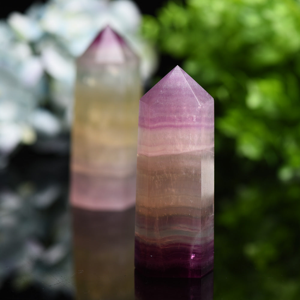 4.0"-5.0" Rainbow Fluorite Crystal Tower Bulk Wholesale  Wholesale Crystals