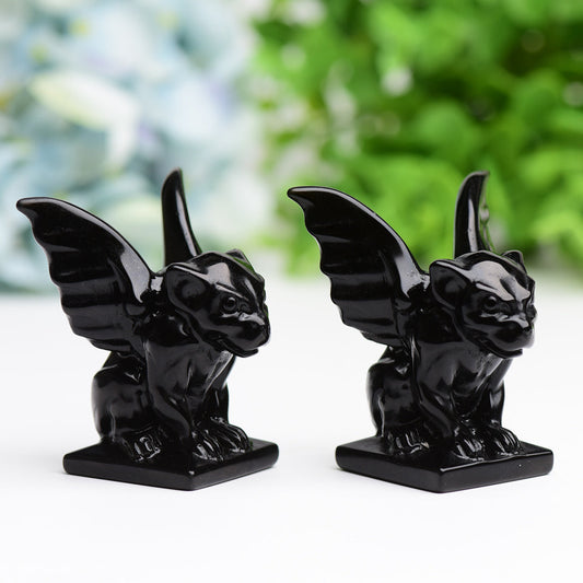 2.2" Black Obsidian Gargoyle Crystal Carving  Wholesale Crystals