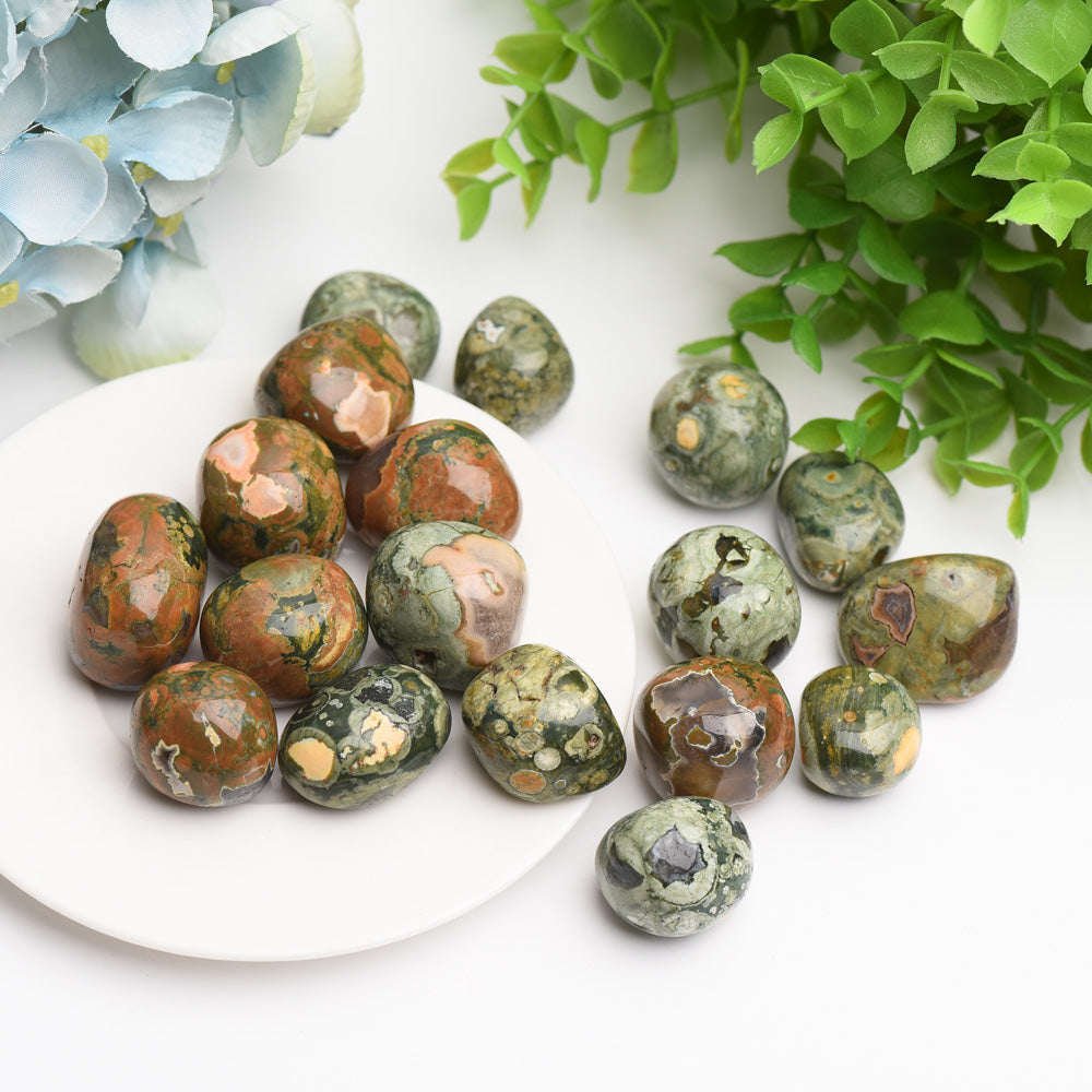 Rainforest Jasper Crystal Tumbles Bag Bulk Wholesale  Wholesale Crystals
