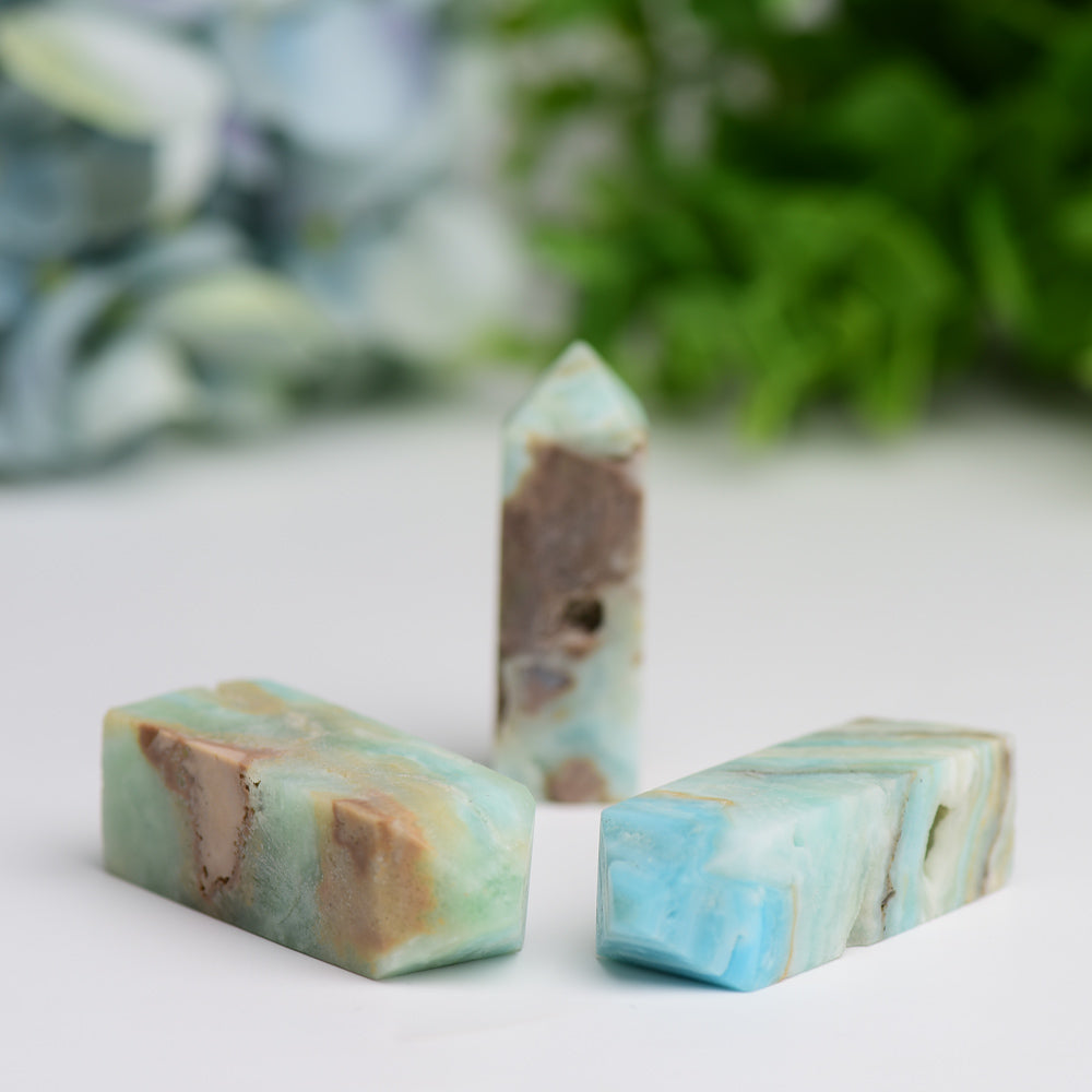 Set of 3 Hemimorphite Point Bag  Wholesale Crystals