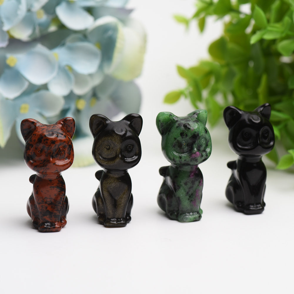 2.0" Mixed Crystal Cat Carving Bulk Wholesale  Wholesale Crystals