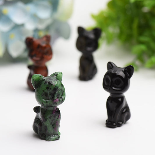 2.0" Mixed Crystal Cat Carving Bulk Wholesale  Wholesale Crystals