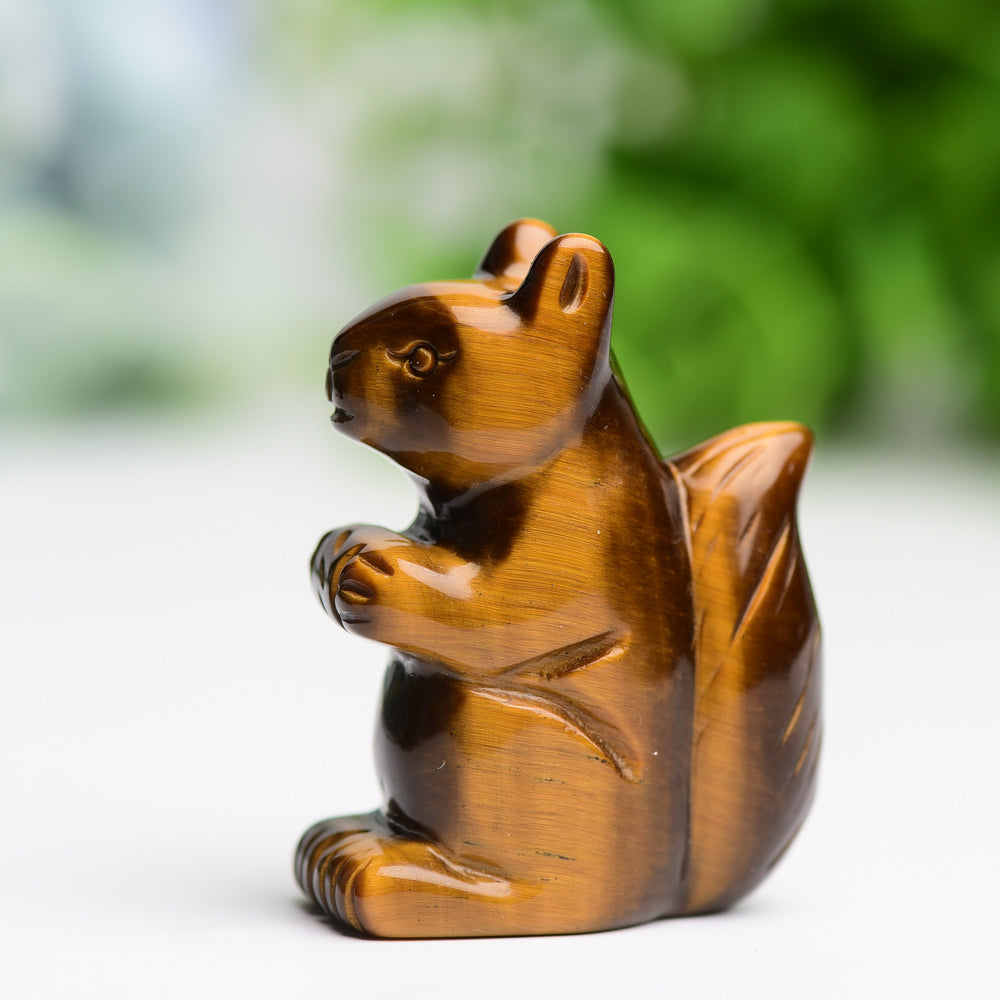 2.0" Tiger's Eye Squirrel Crystal Carving  Wholesale Crystals