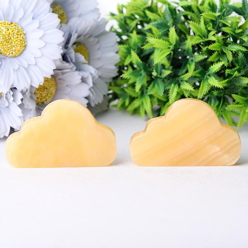 2.8" Yellow Jade  Cloud Crystal Carvings Wholesale Crystals