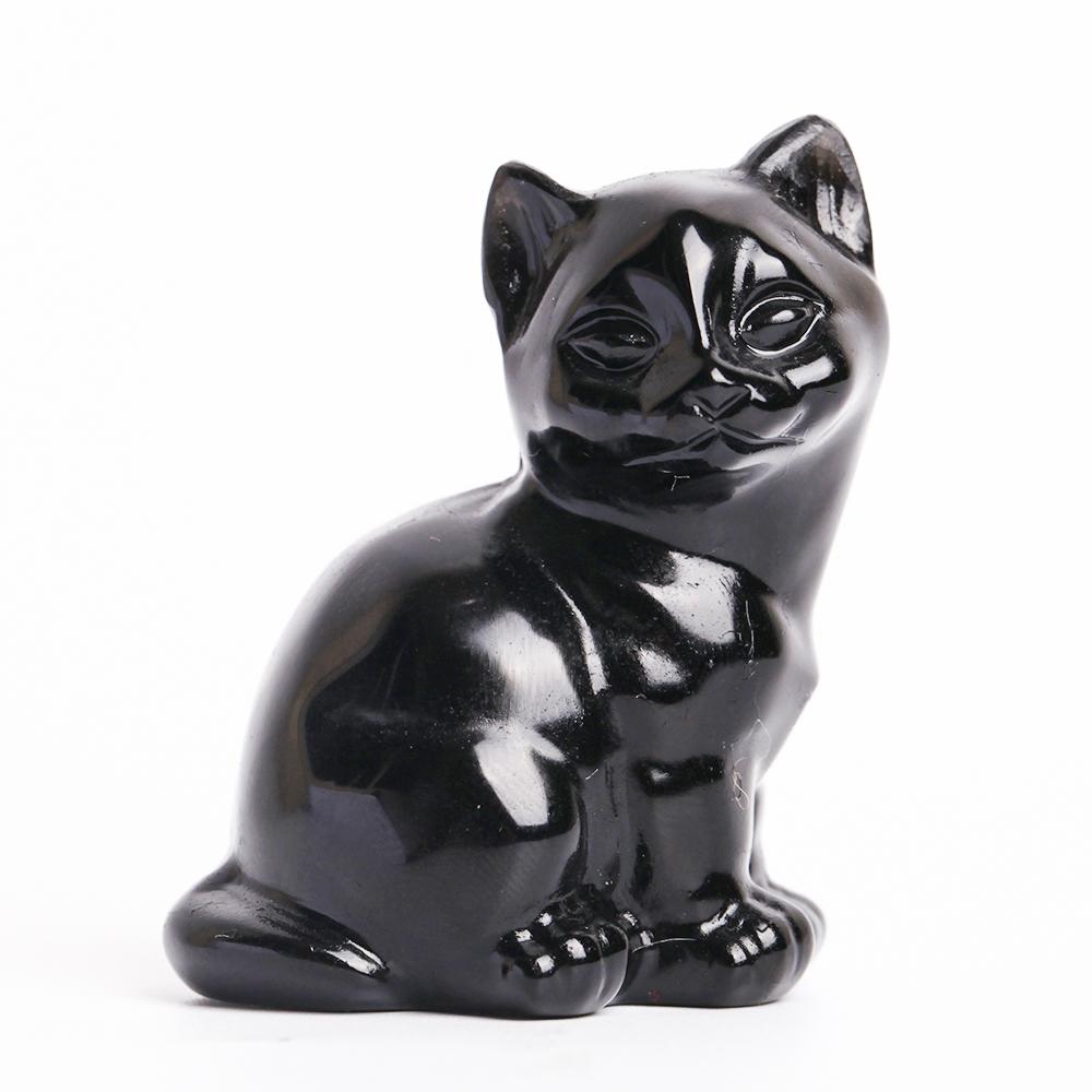 Black Obsidian Crystal Carving Cat Wholesale Crystals