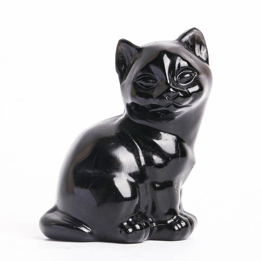 Black Obsidian Crystal Carving Cat Wholesale Crystals