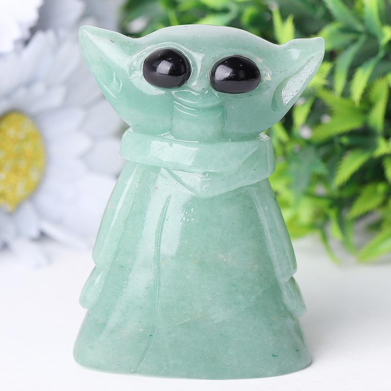 3" Green Aventurine Baby Yoda Master Crystal Carvings Wholesale Crystals