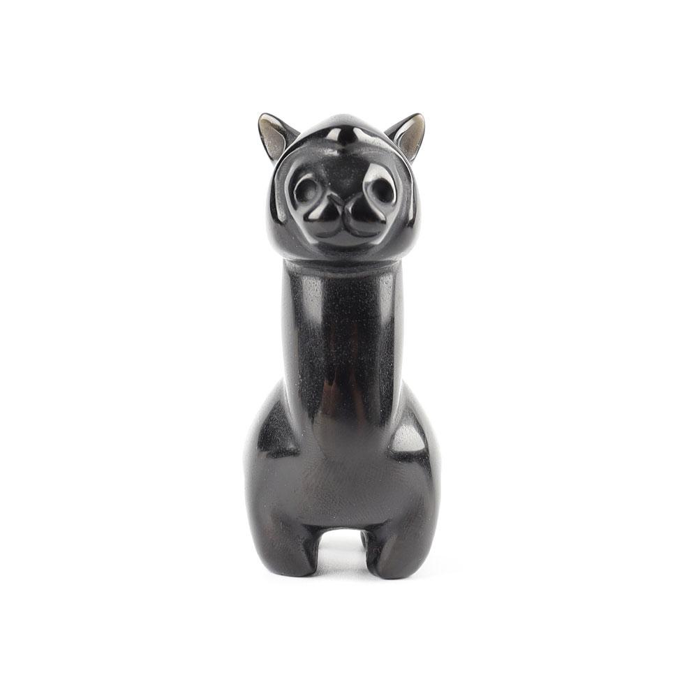 Black Obsidian Crystal Carving Alpaca Free Form Wholesale Crystals