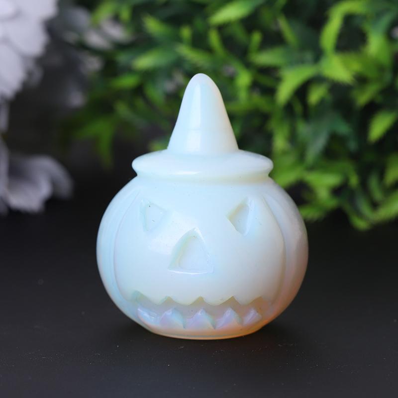 2" Opalite Pumpkin Crystal Carvings for Halloween Wholesale Crystals