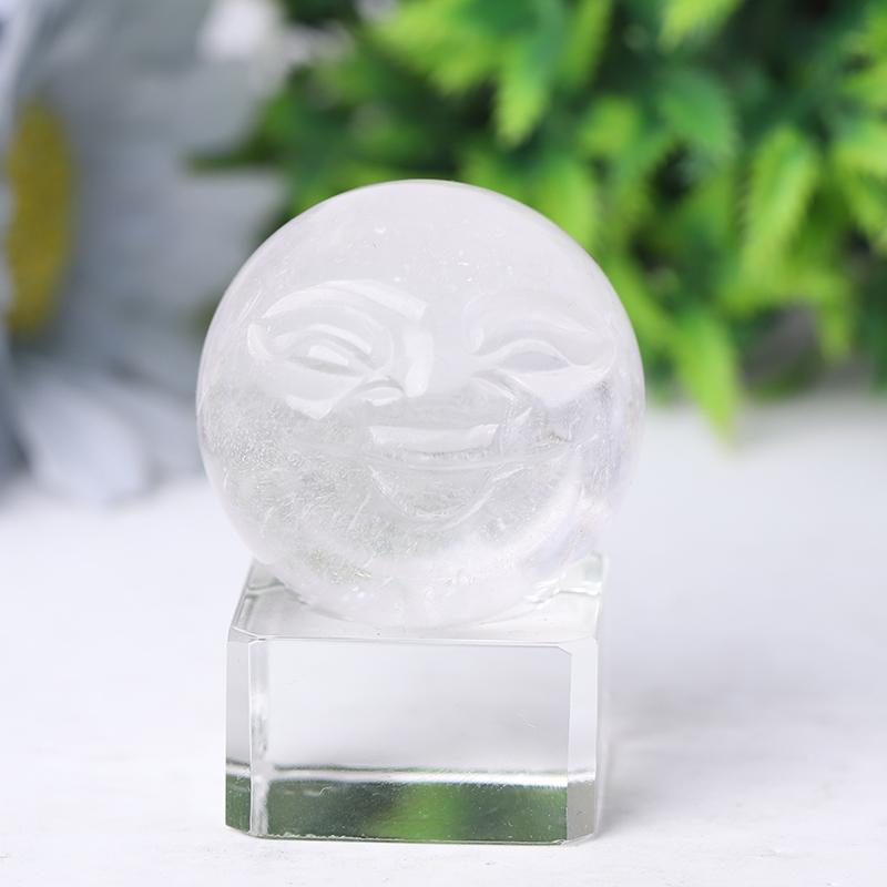 1.35" Smile Face Crystal Carvings Wholesale Crystals