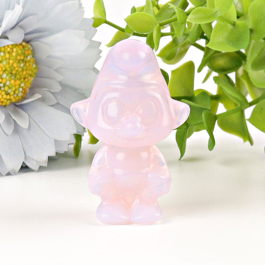 2" Pink Opalite Smurfs Crystal Carvings Wholesale Crystals