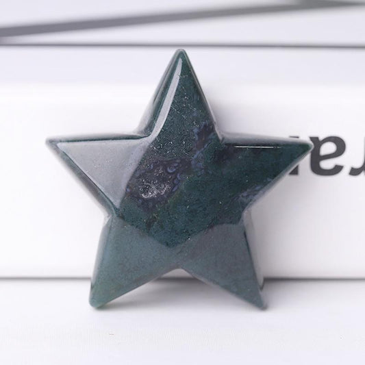 2" Moss Agate Star Crystal Carvings Wholesale Crystals