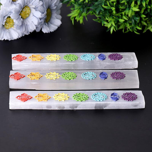 8" Chakra Selenite Stick Wand Wholesale Crystals