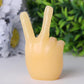 3" Yellow Jade Victory Hand Crystal Carvings Wholesale Crystals