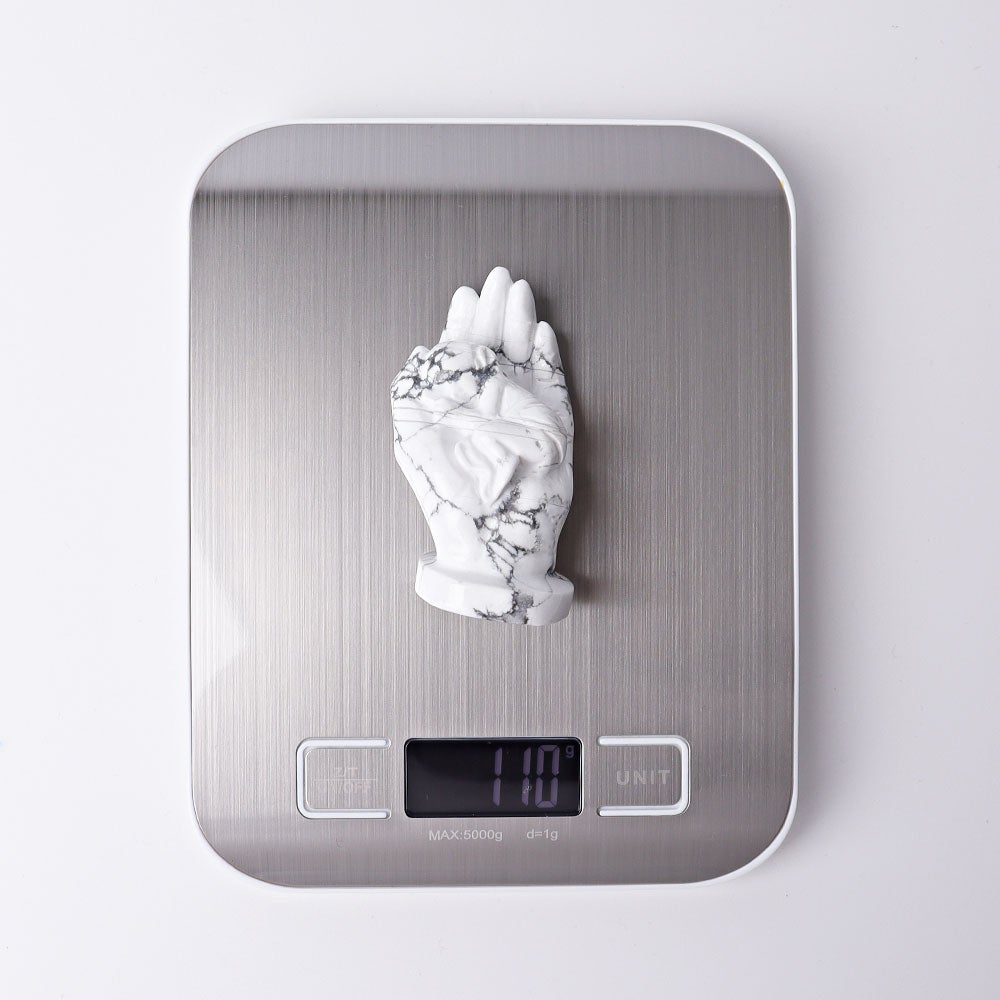 3" Howlite Hand with Sleeping Kid Crystal Carvings Wholesale Crystals