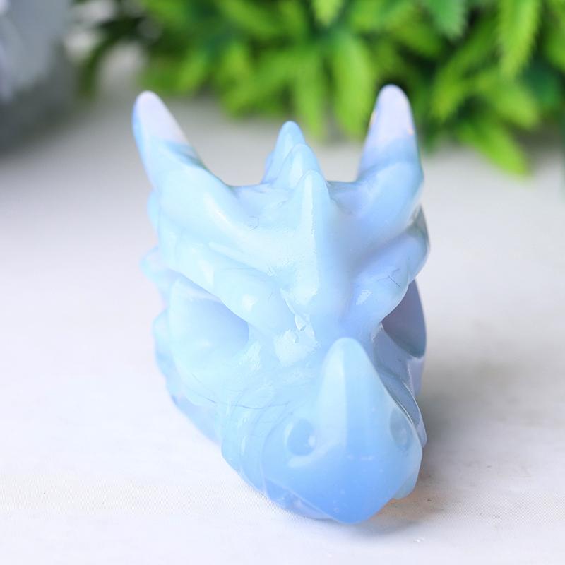 2.7" Blue Opalite Dragon Head Crystal Carvings Wholesale Crystals