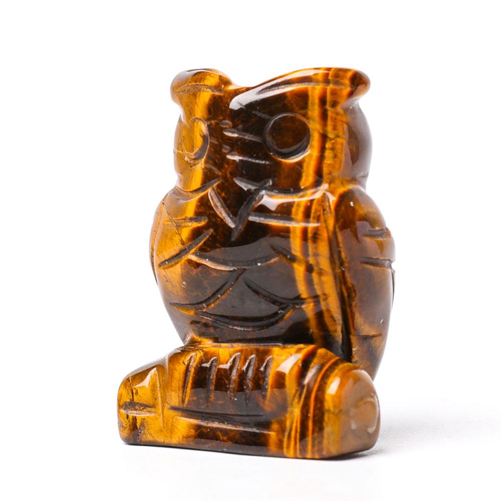 2.0" Tiger Eye Owl Figurine Crystal Carvings Wholesale Crystals