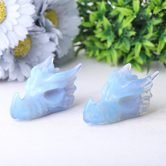 2.7" Blue Opalite Dragon Head Crystal Carvings Wholesale Crystals