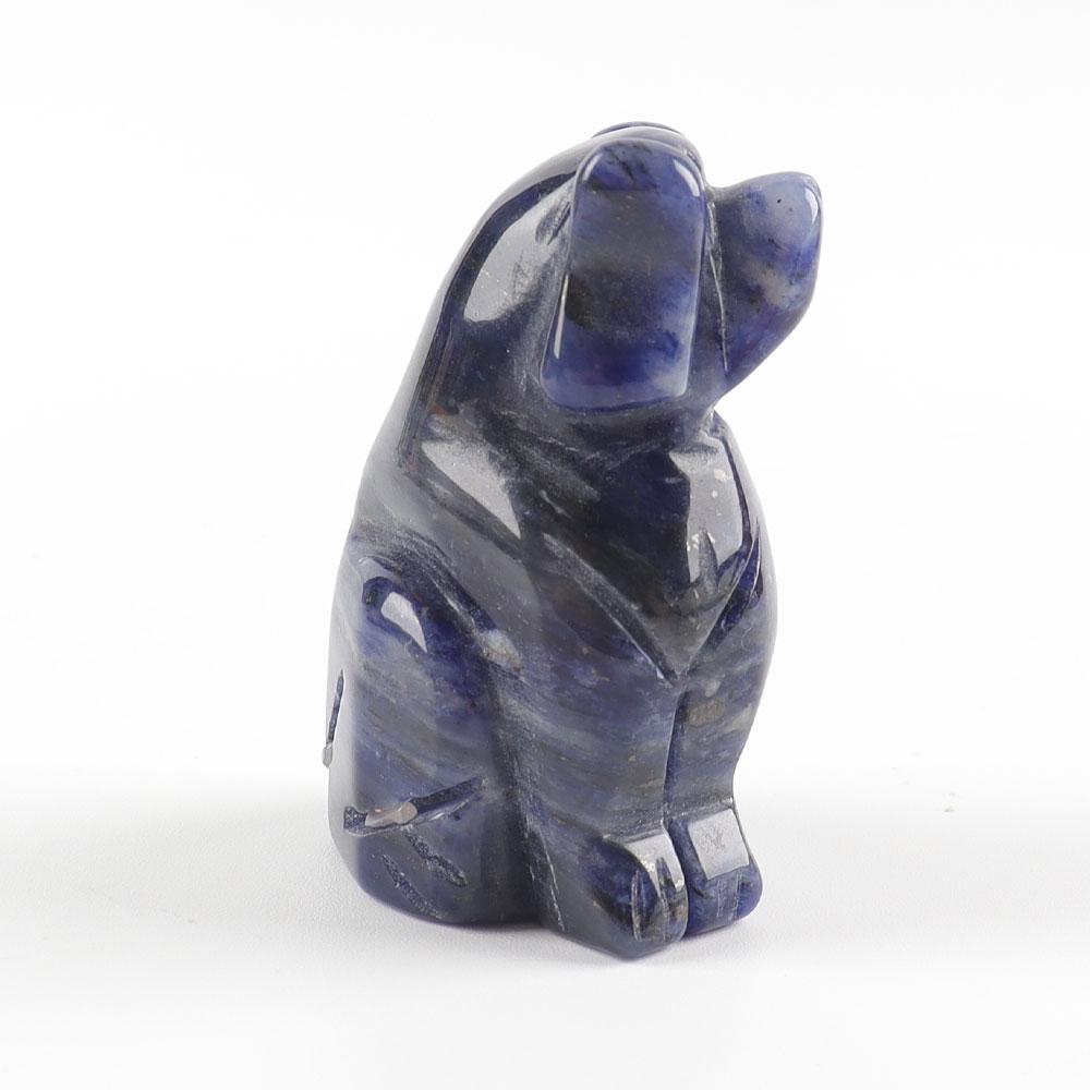 2" Sodalite Dog Figurine Crystal Carvings Wholesale Crystals
